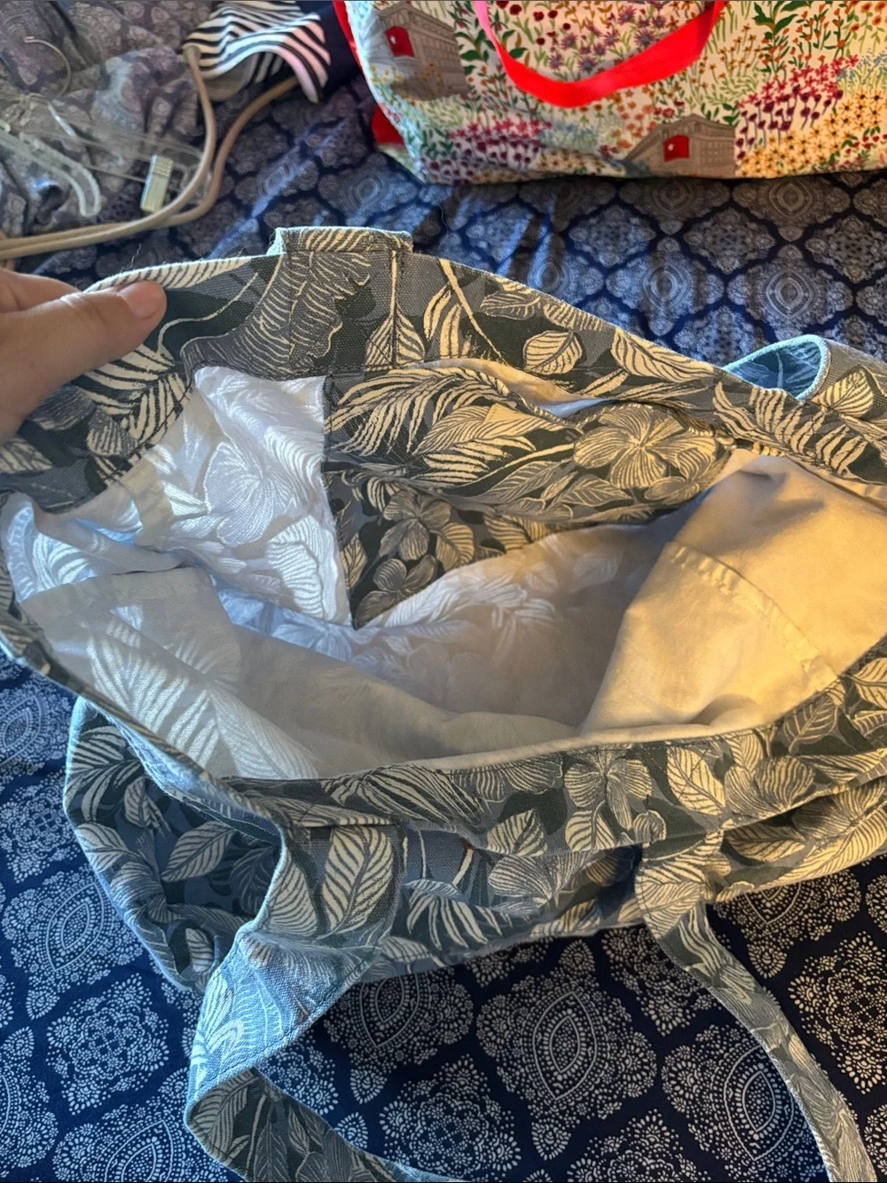 O'Neill Blue and White Floral Tote Bag
